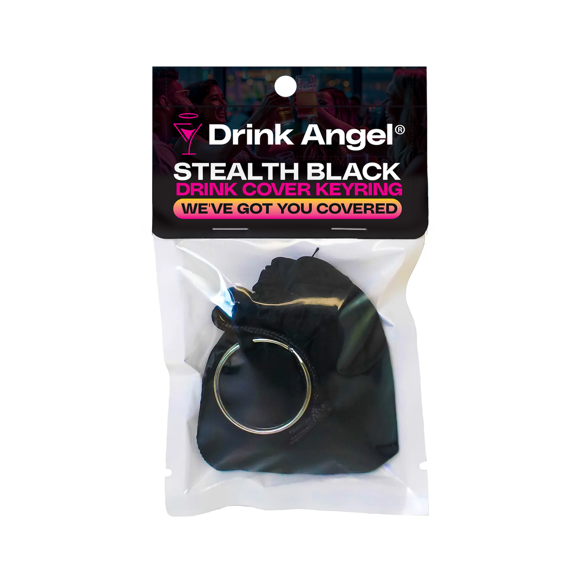 Stealth Black Drink Cover Keyring